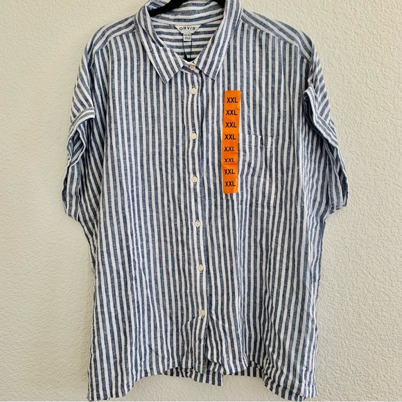 Orvis Top NWT Linen Blend Button Up Size XXL - Picture 4 of 15
